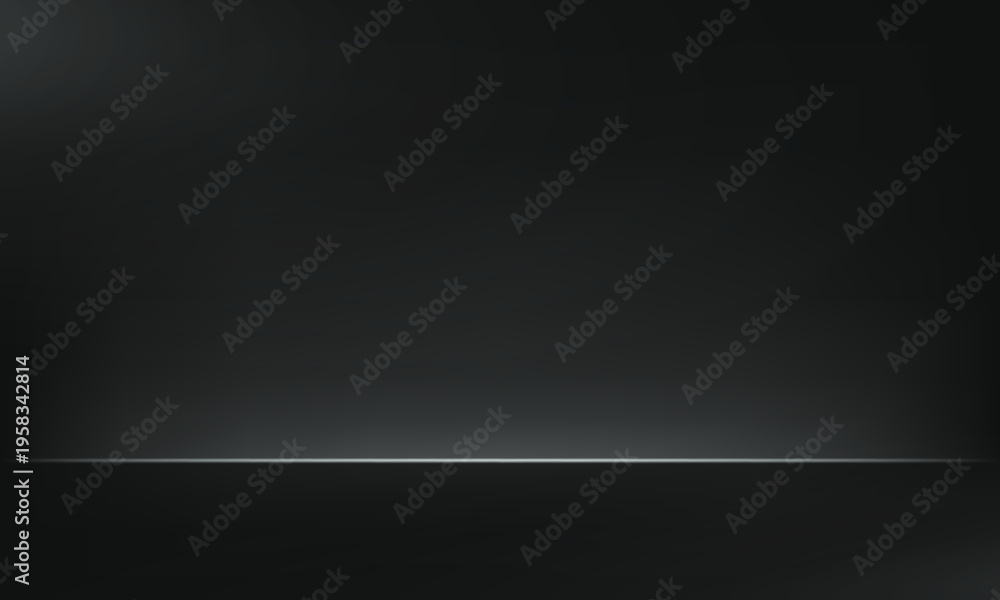 Fototapeta premium Black studio room background. Empty room with light effect. Space for selling products on the website. Vector illustration.