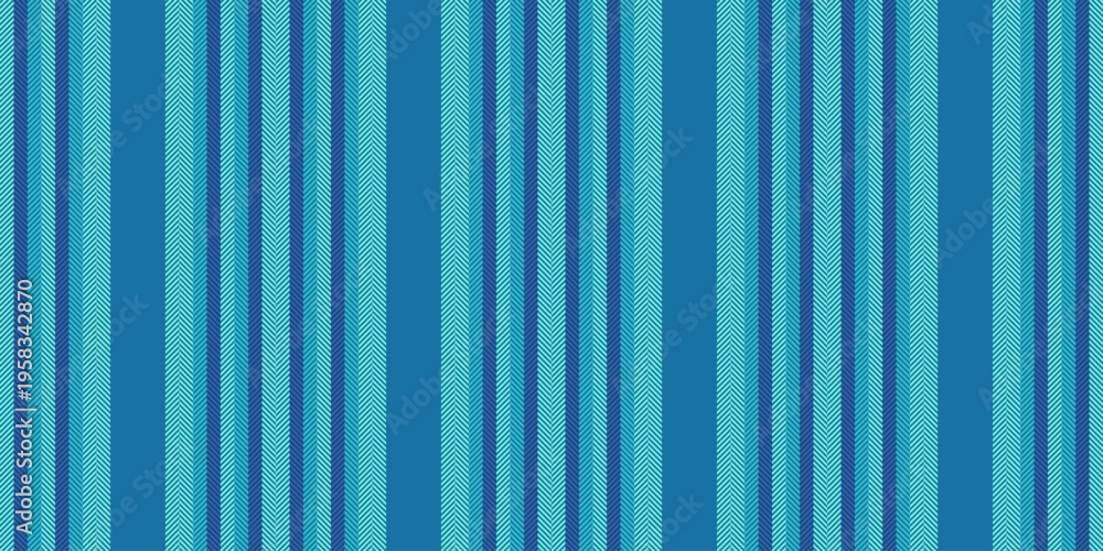 Obraz premium Darment lines textile fabric, string vector stripe pattern. Bdvertising background vertical texture seamless in cyan and teal colors.