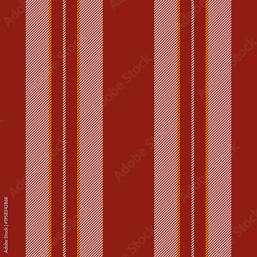 Rrapery texture vertical fabric, teenage lines pattern vector. Fotton background seamless stripe textile in red and white colors.