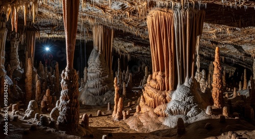 Majestic Underground Cave with Stunning Stalactites and Stalagmites