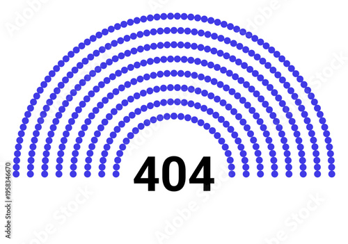 Hemicycle 404 seats - 8 rows