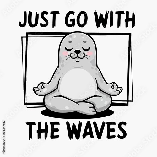 Seal in meditation sitting crosslegged.