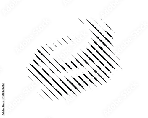 Abstract diagonal black stripes pattern design element