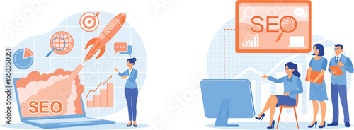 Team collaborating on seo strategies for digital marketing growth