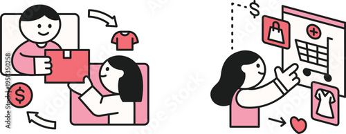 Online shopping and receiving packages from an e-commerce platform