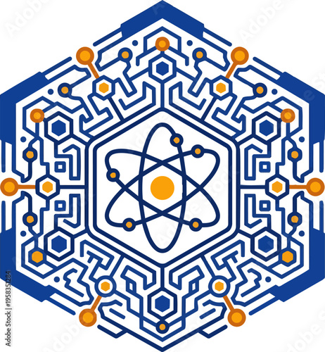 Clean Corporate B2B Quantum Theory Symbol