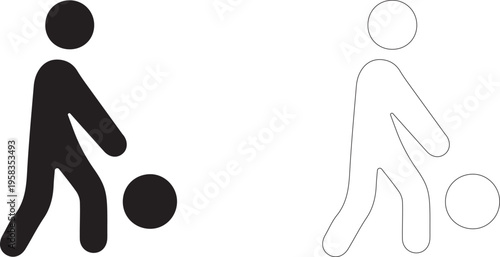 Ball Dribble. Vector icon for football apps.