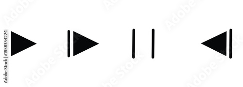 Play pause icon logo concept on white background. Graphic icon vector designs.