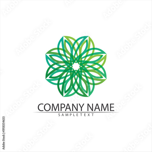 Tree leaf vector and green logo design friendly concept