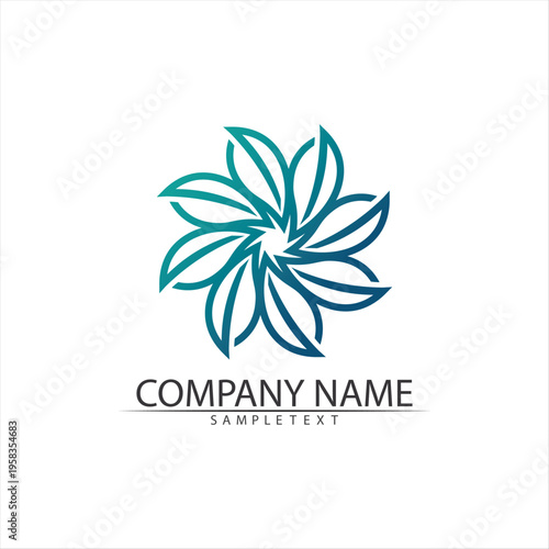 Tree leaf vector and green logo design friendly concept