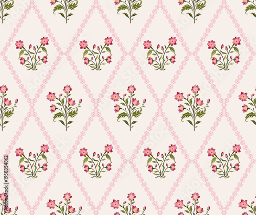 Vector Hand drawn colourful geometric flowers Motifs African boho paisley, seamless patterns with floral for fabric Ethnic Indian Pattern, textiles, clothing, wrapping paper, backdrop, banner.
