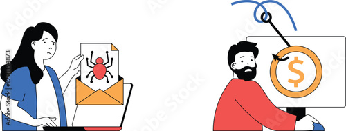 Phishing scams targeting individuals through email and financial deception