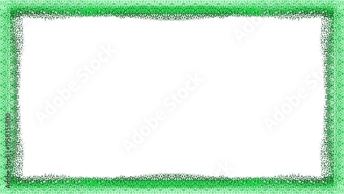 Vibrant Green Textured Frame on White Background with Copy Space.