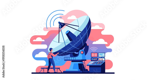 Satellite Dish Communication Technology and Broadcasting Station.