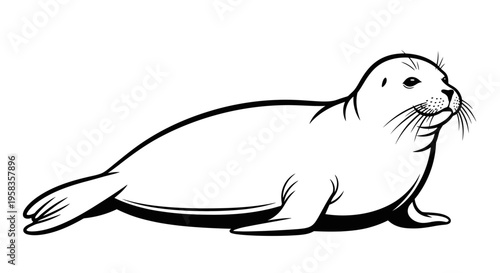 Stylized illustration of a seal on a white background.