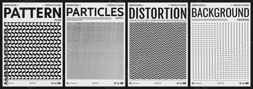 Image of many rectangular flat shapes. Transition effect. Wavy pattern with optical illusion. Abstract striped background. Texture. Cover design template. Illustration for brochure, poster or flyer.