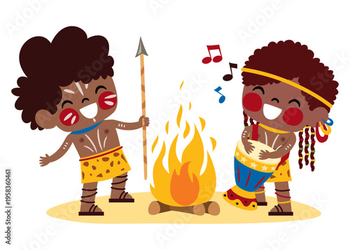 African Kids Dancing On Fire