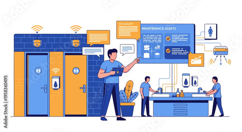 Smart Public Restroom Management System Technology.