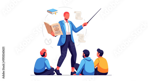 Teacher Instructing Students in a Classroom Setting.