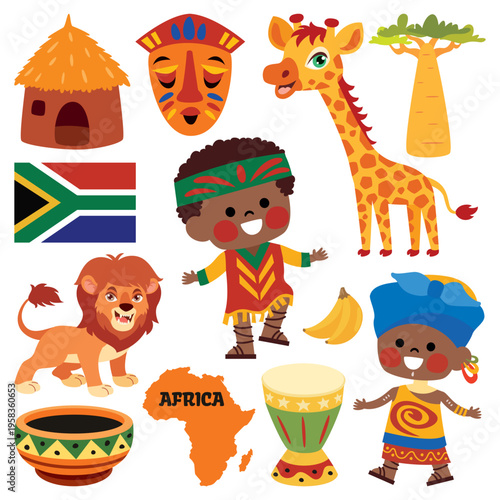 Cartoon Illustrations of African Lifestyle