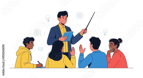 Teacher Instructing Students in a Classroom Setting.