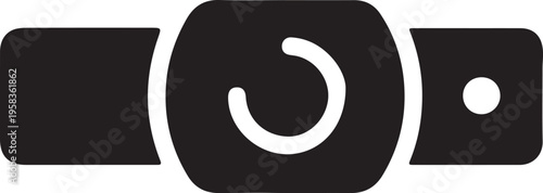 Smartwatch Band Clasp Mechanism Minimalist Design Isolated on White Graphic Style