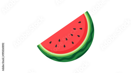 Slice of Juicy Red Watermelon with Black Seeds.