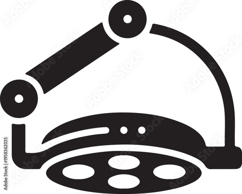 Surgical Operating Lamp with Articulating Arm and Adjustable Head Medical Equipment Detail Minimalist Vector Style