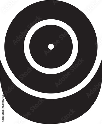 Vinyl Records Stacked Abstract Minimalist Graphic Design Isolated On White Background