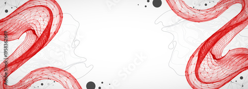 The abstract wave is made in a frame style. Template for science and technology presentation.