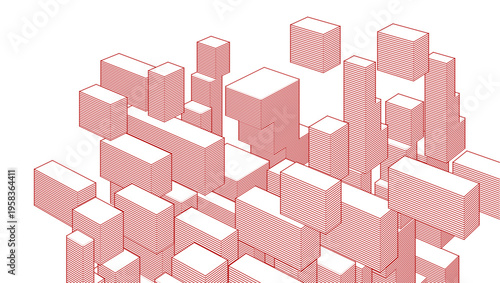 abstract architecture modular construction 3d	
