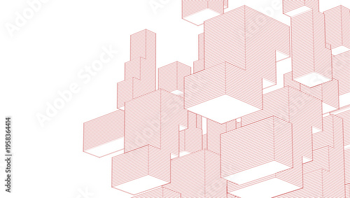 abstract architecture modular construction 3d	
