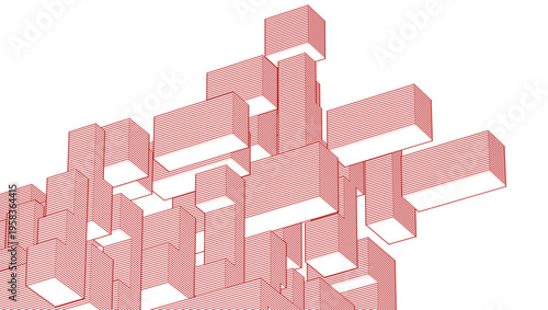 abstract architecture modular construction 3d	
