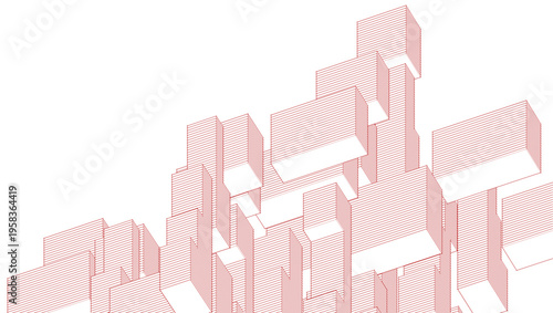 abstract architecture modular construction 3d	
