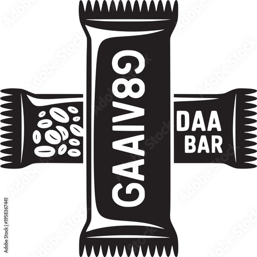 A black and white image featuring three stylized energy bars with unique designs and text labels on them