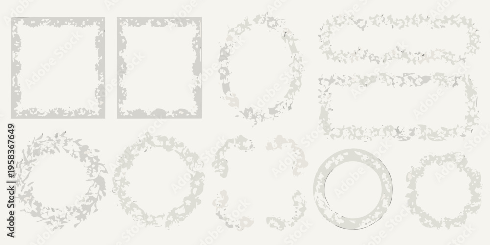 Obraz premium A collection of ornate decorative frames in grayscale tones