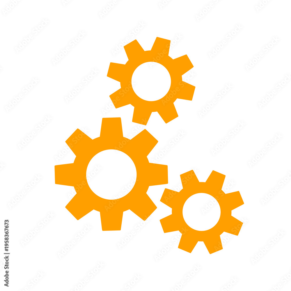 Fototapeta premium [Technology Icons] – Gear Mechanism Settings Configuration System
