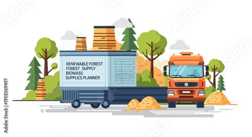 Truck delivering sustainable forest supplies and honey products.