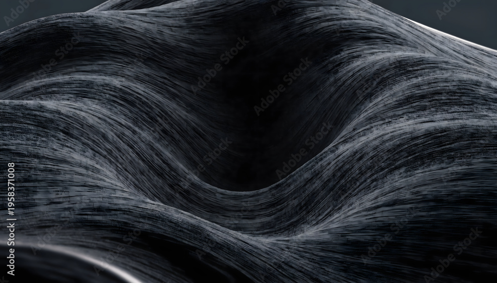 Naklejka premium A macro closeup shows the natural texture of black waves