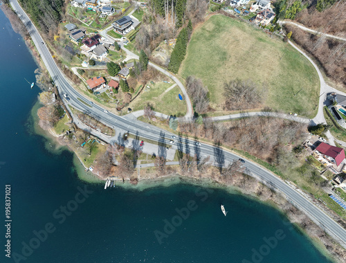 aerial view of a lake 