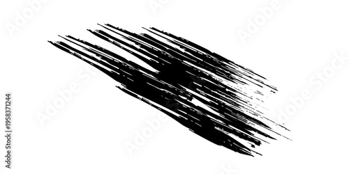 Stock image of creative brush strokes on white background. Black brush Stock on isolated background. Abstract black brush stroke on white background