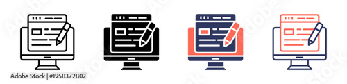 blogging icon set multiple style collection
