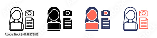 content creator icon set multiple style collection