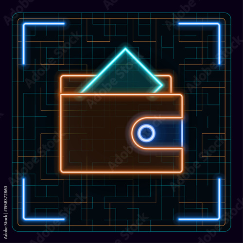 Wallet with card icon. Personal finance and money management.