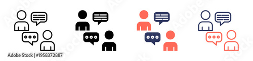 conversation icon set multiple style collection