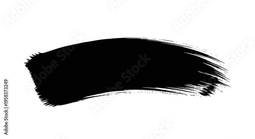 Black Paint Brush Stroke on White Background