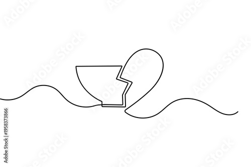 One line drawing of a healthy salad bowl minimalist food vector illustration on white background