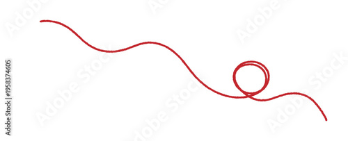 Yarn with thin round scribble line. Simple doodle hand drawn illustration isolated on white background