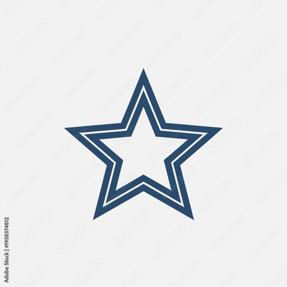 Fototapeta premium Geometric blue star design on white background graphic element
