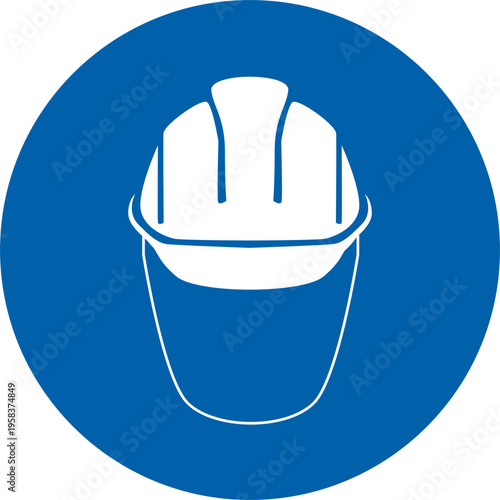 vector illustration of a sign using personal protective equipment, a safety helmet